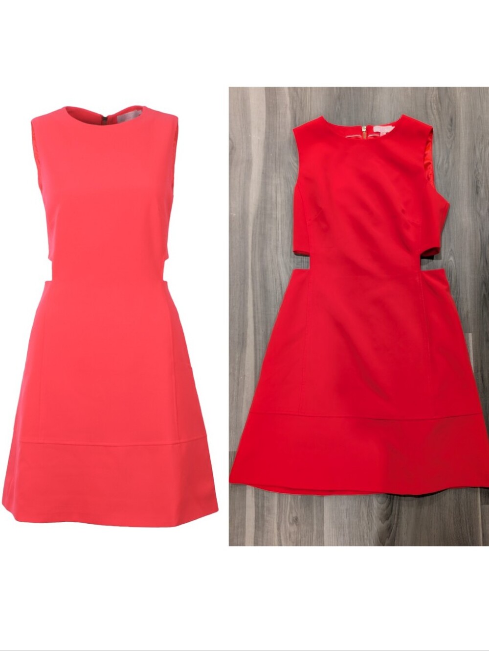 Ted Baker | Panashe Cut Out Full Zip Mini Dress In Neon Coral